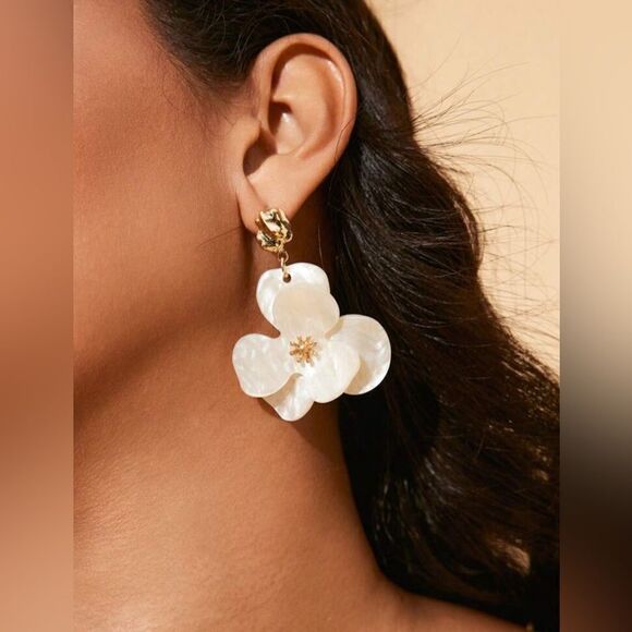 Flower drop earrings N654 - Picture 1 of 5